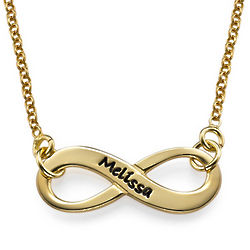 Personalized Infinity Necklace in 18 Karat Gold Plating