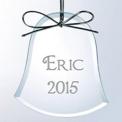 Personalized Dazzling Glass Bell Ornament