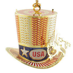 Uncle Sam Hat Gold Plated Ornament