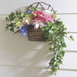 Dahlia Fabric Flower Wall Basket