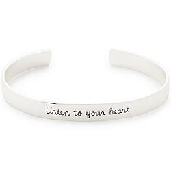 Listen To Your Heart Silver Plated Cuff Bracelet