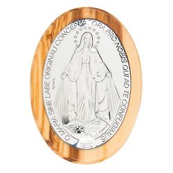 Miraculous Medal Magnet Top Wood Rosary Box