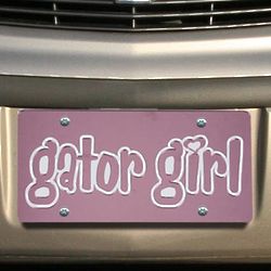 Florida Gators Girl Pink Mirrored License Plate