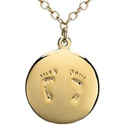 Baby Feet Necklace in Yellow Gold Vermeil
