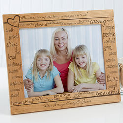 Personalized Definition of Mom Wood Picture Frame