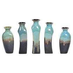 Elements White and Blue Ceramic Vases
