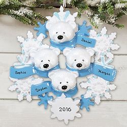 Personalized Polar Bear Family Ornament