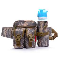 Camouflage Sports Waist Pack with Water Bottle Holder