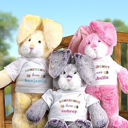 Easter Bunny in Personalized Somebunny Loves Me T-Shirt