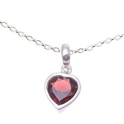 Flaming Heart Garnet Pendant Necklace