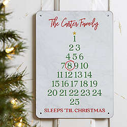Sleeps Until Christmas Personalized Dry Erase Sign