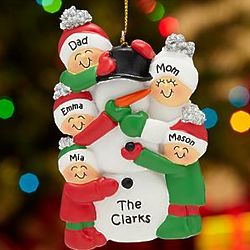 Personalized Build a Snowman Family Ornament