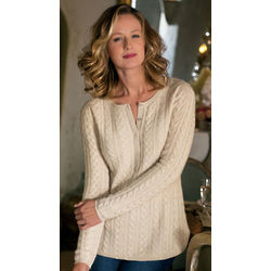 Cable Cashmere Henley Sweater