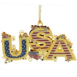 USA Colorful Gold Plated Ornament
