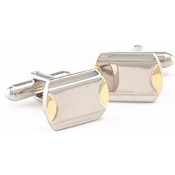 Engraved Silver and Gold Plated Cufflinks