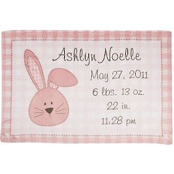 Personalized Pink Bunny Fuzzy Baby Blanket