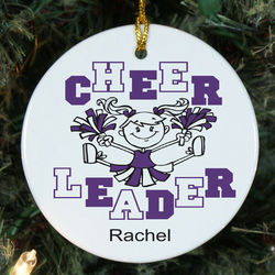 Personalized Ceramic Cheerleader Ornament