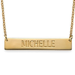 Engraved Bar Necklace in Gold Plating