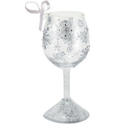 Snowflake Dream Mini Wine Glass Ornament