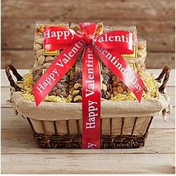 Nut and Snack Baskets with Valentine's Day Ribbon