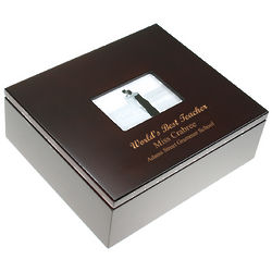 Personalized World's Best Teacher Treasure Box with Photo Frame