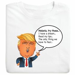 Trump to Melania Speech Advice Funny Cartoon T-Shirt