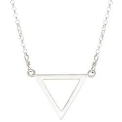Balance Open Large Triangle Silver Necklace