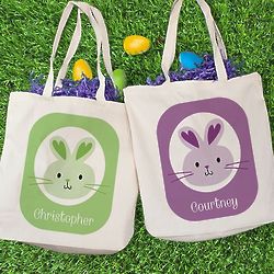 Easter Bunny Personalized Tote Bag - FindGift.com