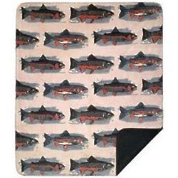 Pebble Creek Fish Design Throw Blanket