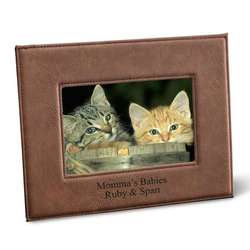 Personalized 5" x 7" Picture Frame in Dark Brown Leatherette
