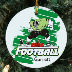 Personalized Ceramic Football Player Ornament