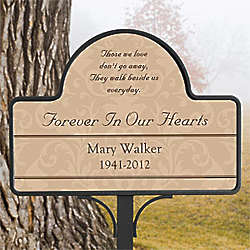 Personalized Forever in Our Hearts Memorial Garden Stake