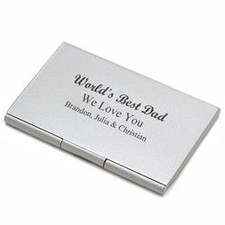 Personalized World's Best Dad Business Card Case