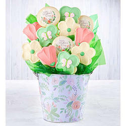 One Dozen Mother's Day Cookies Flower Pot Bouquet