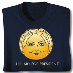 Hillary for President Emoji Face T-Shirt