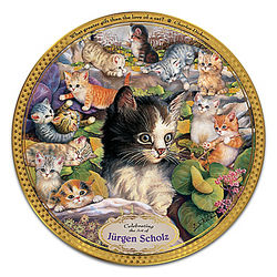 21st Anniversary Kitten Art Plate with Dickens Quote