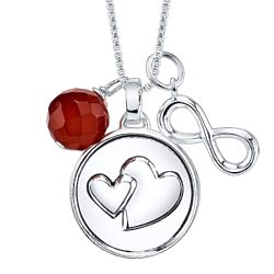 Mother and Daughter Always Forever Carnelian Charm Pendant