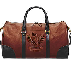 American Pride Embossed Leather Duffel Bag