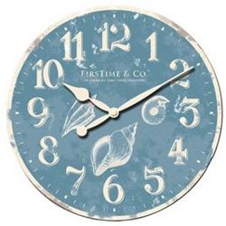 Blue Seagrass Shell Wall Clock