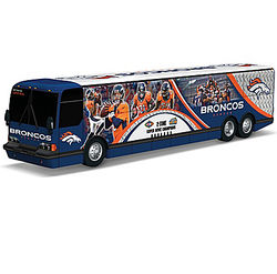 Denver Broncos Tour Bus Sculpture with Player Graphics
