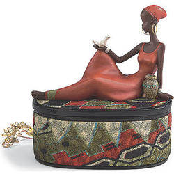 African Lady Decorative Pin Box