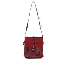 Crimson Chonburi Cotton and Hemp Shoulder Bag