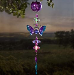Solar Mercury Glass Butterfly Mobile