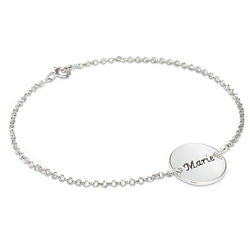Personalized Bracelet with Engraved Disc