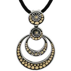 Designer Style Two Tone Bali Circles Necklace