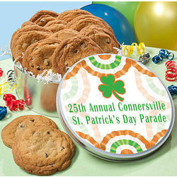 St. Patrick's Day Personalized Bunting Cookie Tin