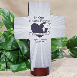 Personalized In Our Hearts Forever Memorial Wall Cross