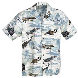 Vintage Airplanes Hawaiian Camp Shirt