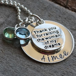 Mother of the Bride's Personalized Thank You Birthstone Necklace
