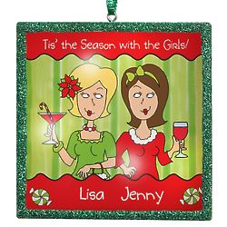 Personalized Tis' the Season with the Girls LED Ornament